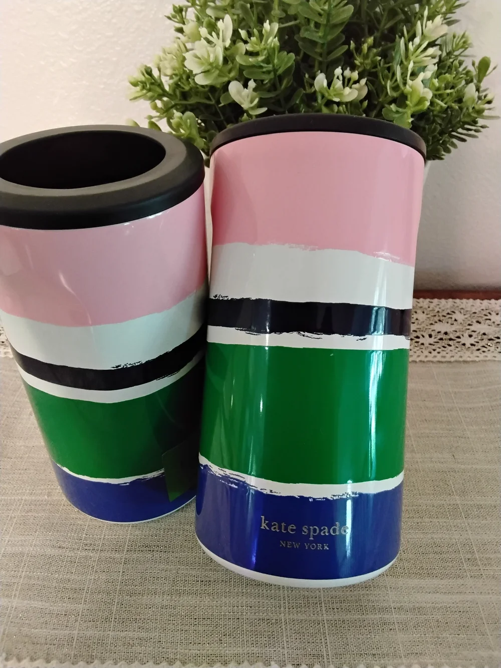 kate spade Pink & Green Striped Drink Huggers (Set of 2)